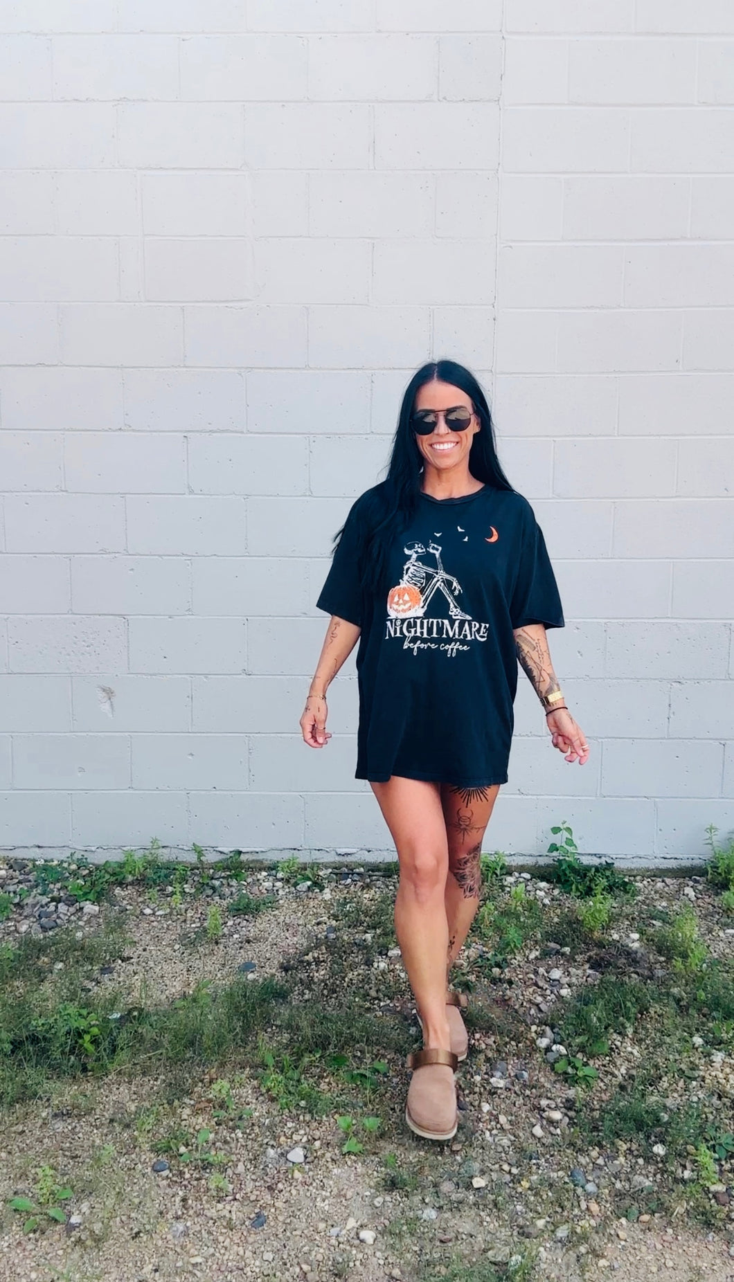 * Nightmare before coffee oversized tee
