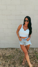 Load image into Gallery viewer, * Bare ribbed crop tank in Cloud Blue
