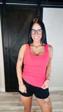 Load image into Gallery viewer, * Scoop neck ribbed tank in coral
