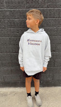 Load image into Gallery viewer, MN VIKINGS. YOUTH HOODIE - HEATHER GREY - PREORDER
