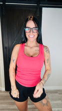 Load image into Gallery viewer, * Scoop neck ribbed tank in coral
