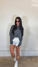Load image into Gallery viewer, Waffle Pullover in washed black
