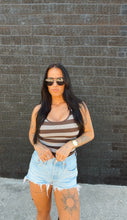 Load image into Gallery viewer, Lainey Striped Knit Tank in Coffee Bean
