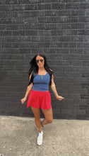 Load image into Gallery viewer, Henley ribbed tank in Navy
