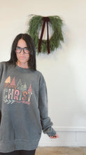 Load image into Gallery viewer, 90s Christmas Merry Christmas - pigment black Crewneck. Preorder
