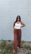 Load image into Gallery viewer, * Brushed cloud wide leg pant in chestnut
