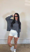 Load image into Gallery viewer, Waffle Pullover in washed black
