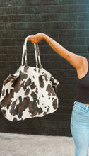 Load image into Gallery viewer, COW PRINT CANVAS TOTE BAG- PREORDER
