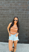 Load image into Gallery viewer, Lainey Striped Knit Tank in Camel
