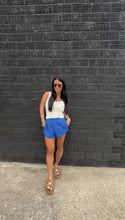 Load image into Gallery viewer, Henley ribbed tank in white
