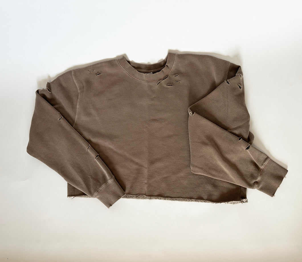 Tia CROPPED Crewneck - Clay PREORDER