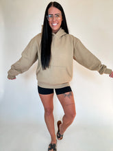 Load image into Gallery viewer, CROPPED MUTED HOODIE- SAND- PREORDER
